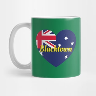 Blacktown NSW Australia Australian Flag Heart Mug